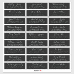 Calligraphy Black Wedding Guest Address Labels