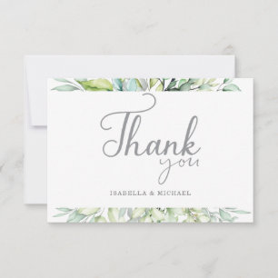Calligraphy Botanical Wedding Vielen Dank Dankeskarte