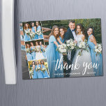 Calligraphy Bridesmaid Danke Magnet Card<br><div class="desc">Moderne elegante Kalligraphie Script Wedding 4 Foto Collage Vielen Dank,  dass Sie meine Bridesmaid Magnetic Card sind</div>