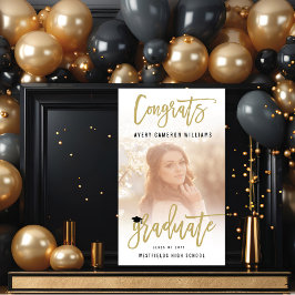 Calligraphy Brush Script Foto Graduation Party Banner