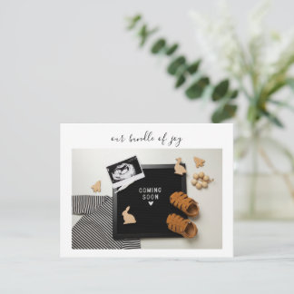Calligraphy Bundle of Joy Baby Announcement Card Dankeskarte