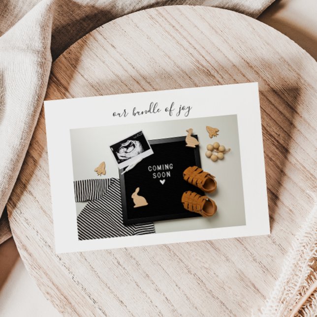 Calligraphy Bundle of Joy Baby Announcement Card Dankeskarte (Von Creator hochgeladen)