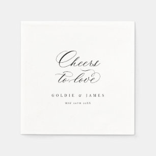 Calligraphy Cheers Napkin Wedding Party Bar Decor Serviette