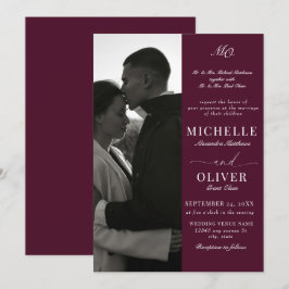 Calligraphy Classic Foto Elegante Hochzeit Einladung