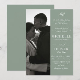 Calligraphy Classic Foto Elegante Hochzeit Einladung