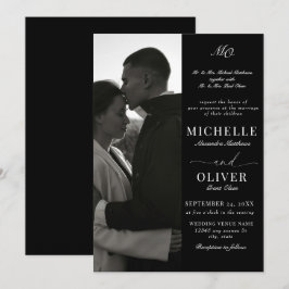 Calligraphy Classic Foto Elegante Hochzeit Einladung