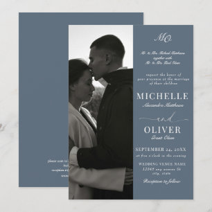 Calligraphy Classic Foto QR Code Elegante Hochzeit Einladung