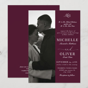 Calligraphy Classic Foto QR Code Elegante Hochzeit Einladung