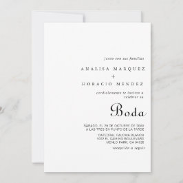 Calligraphy Classic Minimalistisch Boda Wedding Einladung