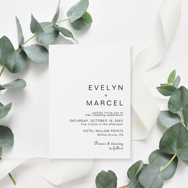 Calligraphy Classic Minimalistisch Wedding Einladu Einladung (Von Creator hochgeladen)