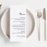 Calligraphy Classic Minimalistisch Wedding Menu Menükarte<br><div class="desc">Diese klassische klassische minimalistische Hochzeitskarte ist perfekt für eine rustikale Hochzeit. Das Design besticht durch einen eleganten Kalligraphie-Schriftart,  der Ihre Veranstaltung verschönert.</div>