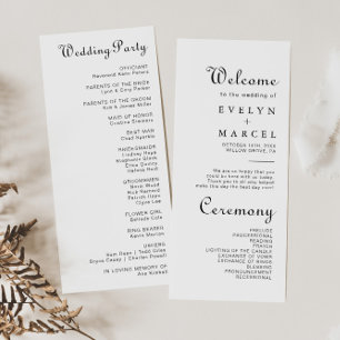 Calligraphy Classic Minimalistisch Wedding Program Programm