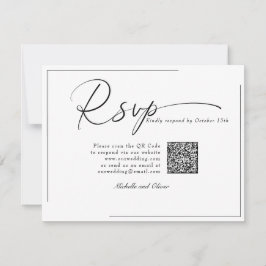 Calligraphy Classic Modern Wedding QR Code UAWG RSVP Karte