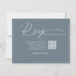 Calligraphy Classic Modern Wedding QR Code UAWG RSVP Karte