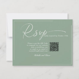 Calligraphy Classic Modern Wedding QR Code UAWG RSVP Karte