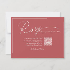 Calligraphy Classic Modern Wedding QR Code UAWG RSVP Karte