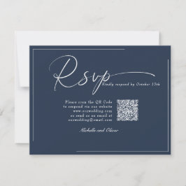 Calligraphy Classic Modern Wedding QR Code UAWG RSVP Karte
