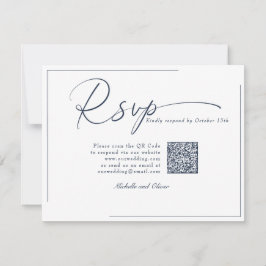 Calligraphy Classic Modern Wedding QR Code UAWG RSVP Karte