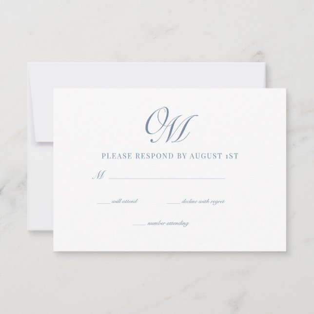 Calligraphy Classic Moderne Hochzeit RSVP Karte (Rückseite)