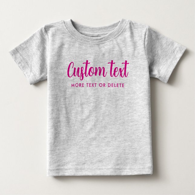 Calligraphy Custom Text Pic Template Heather Grey Baby T-shirt (Vorderseite)