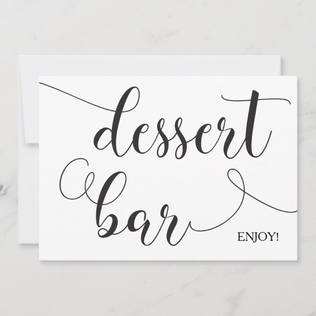 Calligraphy Dessert Bar Wedding Sign Card Einladung (Vorderseite)