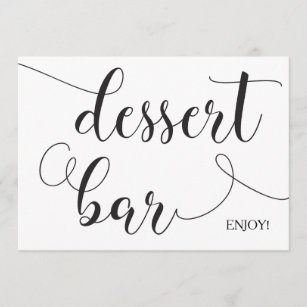 Calligraphy Dessert Bar Wedding Sign Card Einladung