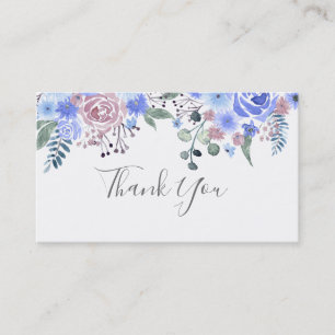 Calligraphy Drehbuch Wedding THANK YOU Blue Visitenkarte