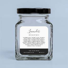 Calligraphy Editable Colors Contrast Ingredients Quadratischer Aufkleber