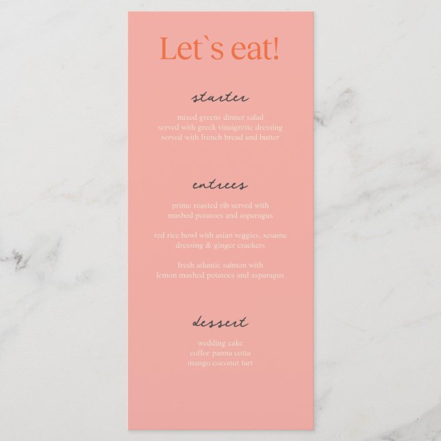 Calligraphy Elegant Beige Wedding Menu Cards Menükarte (Vorderseite)