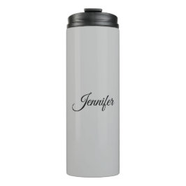 Calligraphy Elegant Bold Retro Gray Thermosbecher