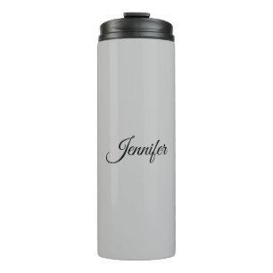 Calligraphy Elegant Bold Retro Gray Thermosbecher