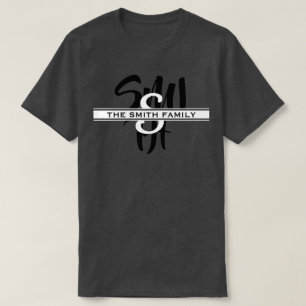 Calligraphy Family Wiedersehen Monogram Grey T - S T-Shirt