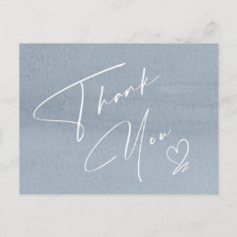 Calligraphy Floral Vielen Dank Dusty Blue ID771 Ankündigungspostkarte