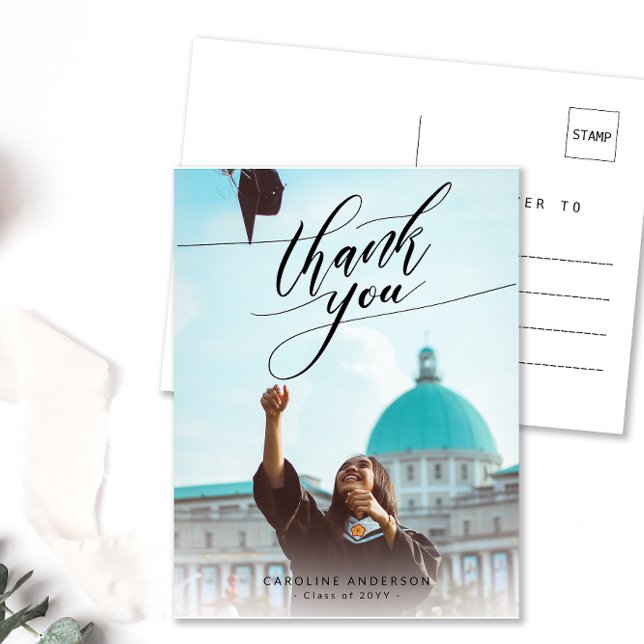 Calligraphy Foto Abschluss Blank Vielen Dank Postkarte (Von Creator hochgeladen)