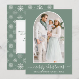 Calligraphy Foto Arch Snowflakes Feiertagskarte
