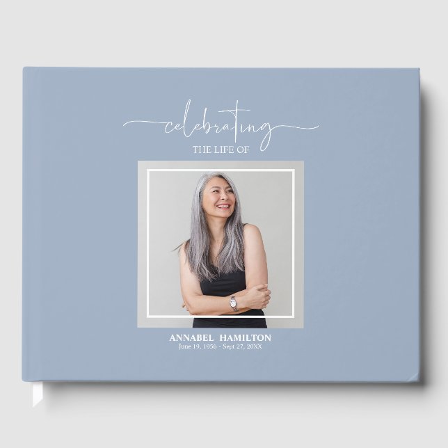 Calligraphy Foto Memorial Erinnerung Gästebuch (Vorderseite)