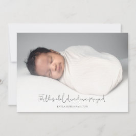 Calligraphy Foto New Baby Religious Vielen Dank Dankeskarte