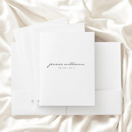 Calligraphy Girly Minimalistisch White Bewerbungsmappe