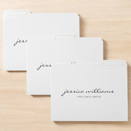 Calligraphy Girly Minimalistisch White Papiermappe