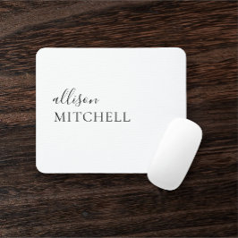 Calligraphy Girly White Mouse Pad Mousepad
