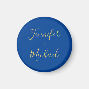 Calligraphy Gold Blue Color Custom Personal Edit Magnet
