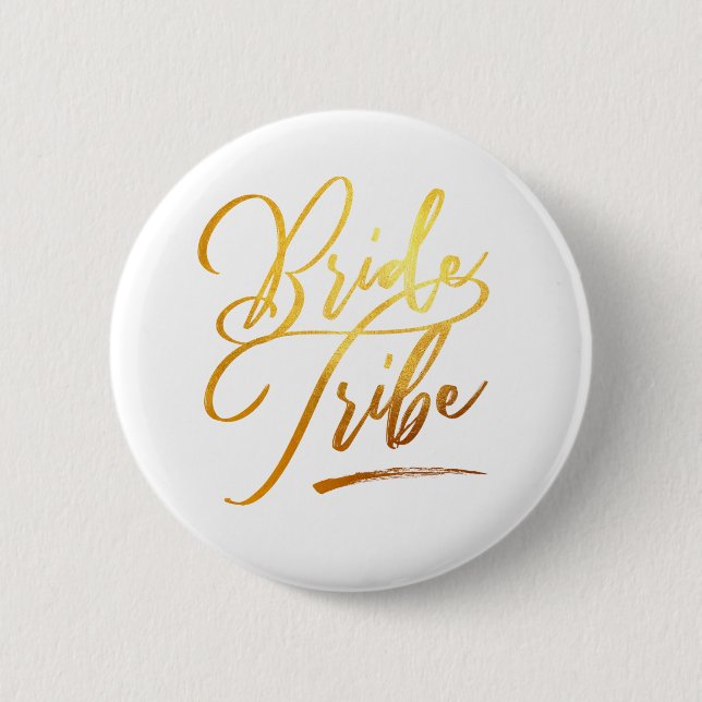 Calligraphy Gold Brides Stamm elegant Button (Vorderseite)
