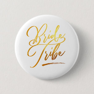 Calligraphy Gold Brides Stamm elegant Button