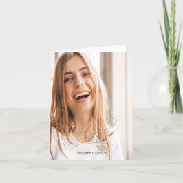 Calligraphy Gold Glitzer Graduation Cap Foto Dankeskarte