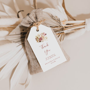 Calligraphy Graceful Floral Wedding Vielen Dank Geschenkanhänger