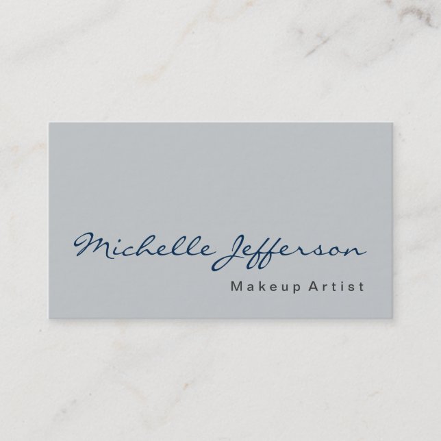 Calligraphy Gray Makeup Artist Business Card Visitenkarte (Vorderseite)