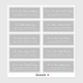 Calligraphy Gray Wedding Guest Address Labels