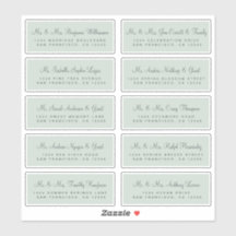Calligraphy Green Wedding Guest Address Labels