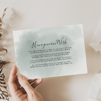 Calligraphy Green White Honeymoon Wish