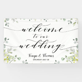 Calligraphy Greenery Eucalyptus Begrüßung Banner